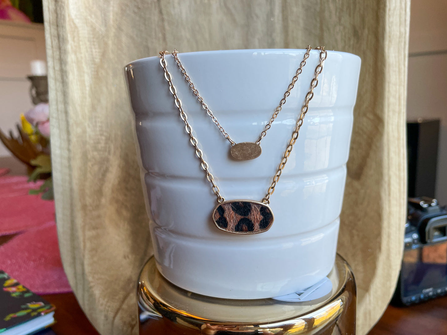 Leopard Print Double Necklace