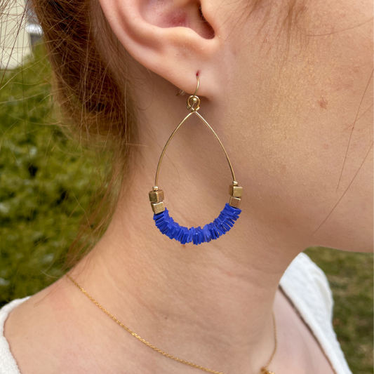 Colorful Beaded Earrings - 4 colors