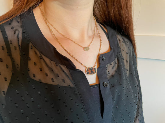 Leopard Print Double Necklace