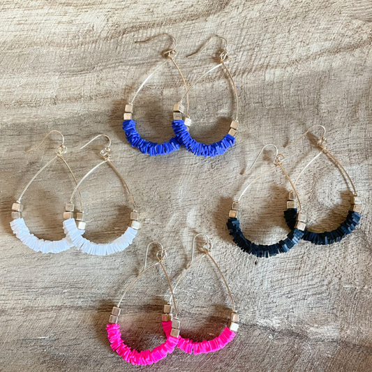 Colorful Beaded Earrings - 4 colors